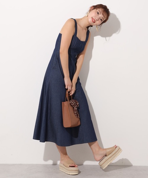 one after another NICE CLAUP（ワンアフターアナザーナイスクラップ）の「ステッチワンピース（ジャンパースカート・レディース・ネイビー/アイボリー/ホワイト系その他・FREE）」の6枚目の写真