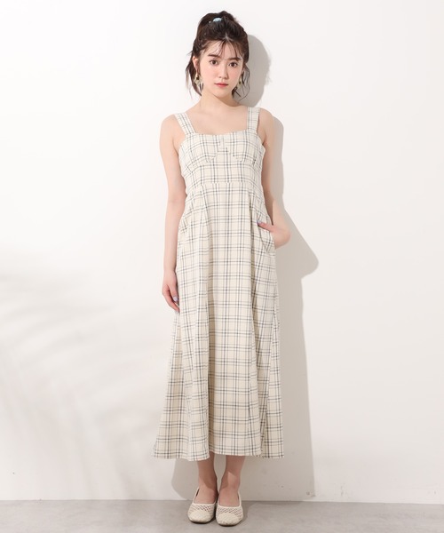 one after another NICE CLAUP（ワンアフターアナザーナイスクラップ）の「ステッチワンピース（ジャンパースカート・レディース・ネイビー/アイボリー/ホワイト系その他・FREE）」の22枚目の写真