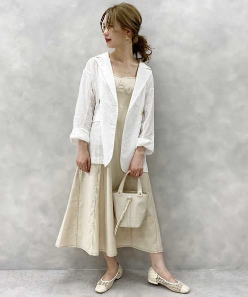 one after another NICE CLAUP（ワンアフターアナザーナイスクラップ）の「ステッチワンピース（ジャンパースカート・レディース・ネイビー/アイボリー/ホワイト系その他・FREE）」の12枚目の写真