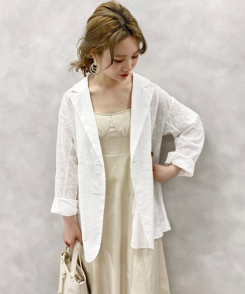 one after another NICE CLAUP（ワンアフターアナザーナイスクラップ）の「ステッチワンピース（ジャンパースカート・レディース・ネイビー/アイボリー/ホワイト系その他・FREE）」の13枚目の写真