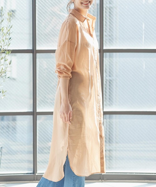 KOBE LETTUCE（コウベレタス）の「シアー素材ロングシャツ