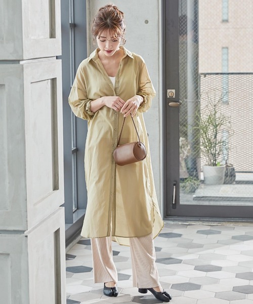 KOBE LETTUCE（コウベレタス）の「シアー素材ロングシャツワンピース