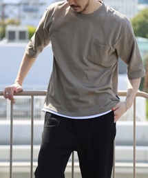 【OUTDOOR PRODUCTS/アウトドアプロダクツ】肉厚でヘタらないヘビロテ確実Tシャツ ボックスシルエット ユニセックスサイジング ポケット付き ヘビーウェイト５分袖Ｔシャツカットソー