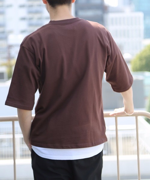 OUTDOOR PRODUCTS(アウトドアプロダクツ)の「【OUTDOOR PRODUCTS/アウトドアプロダクツ】肉厚でヘタらないヘビロテ確実Tシャツ ボックスシルエット ユニセックスサイジング ポケット付き ヘビーウェイト5分袖Tシャツカットソー(Tシャツ/カットソー・メンズ・チャコールグレー/ブラウン/アイボリー/ブルー系その他/ダークベージュ・SMALL/MEDIUM/LARGE/X-LARGE)」の8枚目の写真
