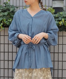 [2021SS新色登場]キーネックウェストベルトチュニック
