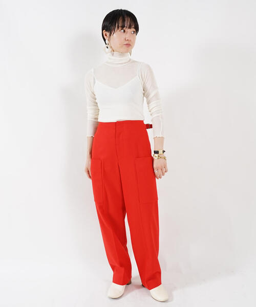 MACPHEE（マカフィー）の「ウールフランネル カーゴパンツ（カーゴパンツ・レディース・ライトベージュ/レッド/カーキ/ダークブラウン・36/34/32）」の8枚目の写真