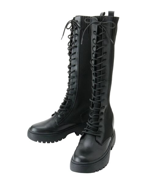 GYDA（ジェイダ）の「ニットドッキングインソールワークブーツ（ブーツ・レディース・ブラック・SMALL/MEDIUM/LARGE）」の9枚目の写真