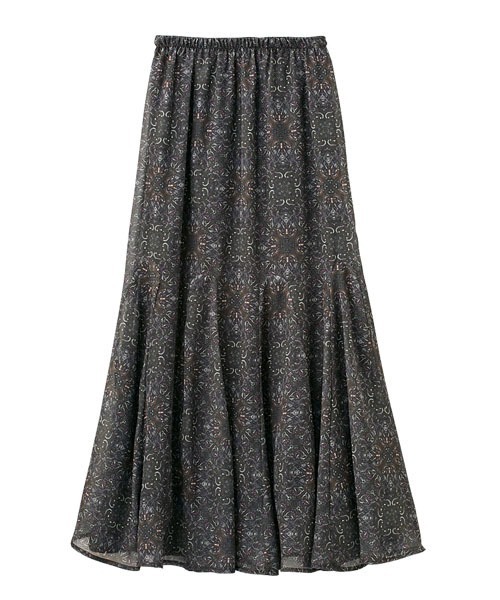 GeeRA(ジーラ)の「【5サイズ展開】オンオフ着られる マーメイドフレアーロングスカート(スカート・レディース・アニマル/ホワイト/モカ/その他/オレンジ/ブラック系その他/グレイッシュベージュ/チャコール/ブラック/ダークブラウン/チェック/グレー系その他/アイボリー/ブラック系その他2・SMALL/X-LARGE/MEDIUM/LARGE/XX-LARGE)」の15枚目の写真