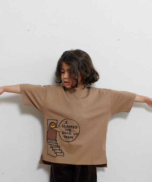 ＆yam（アンドヤム）の「マークゴンザレスTシャツ（Tシャツ/カットソー・キッズ・ベージュ/オフホワイト/キャメル/ブラック・150/120/100/110/160/140/130）」の10枚目の写真