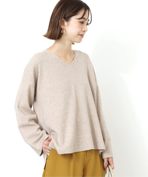 【美品】IENA LA BOUCLE アンゴラ混 Vネック　ニットプルオーバー セール】アンゴラ混Vネックプルオーバー◇（ニット/セーター