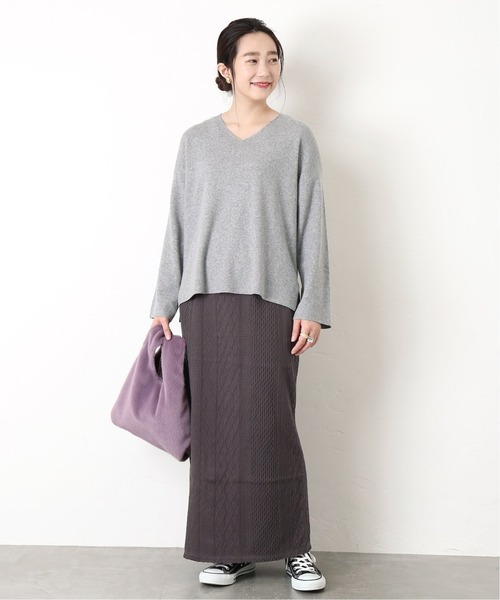 Simplicite（サンプリシテ）の「アンゴラ混Vネックプルオーバー◆（ニット/セーター・レディース・ホワイト/グレー系その他/ベージュ/ブルー・FREE）」の7枚目の写真