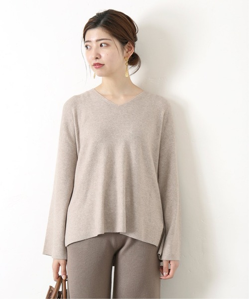 Simplicite（サンプリシテ）の「アンゴラ混Vネックプルオーバー◆（ニット/セーター・レディース・ホワイト/グレー系その他/ベージュ/ブルー・FREE）」の18枚目の写真