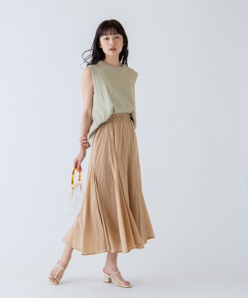 ANGIE(アンジー)の「バックスリットリブノースリーブトップス(カットソー)(Tシャツ/カットソー・レディース・ブラック/カーキ/ナチュラル/ライトパープル・FREE)」の19枚目の写真