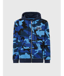DIESEL レディース ジッパー長袖ニット カモフラ DIESEL ディーゼル ニットセーター レディース ウール混 穴あき