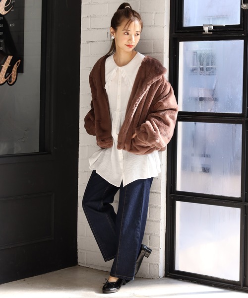 one after another NICE CLAUP（ワンアフターアナザーナイスクラップ）の「襟付きブラウス（シャツ/ブラウス・レディース・ブラック/オフホワイト/ミント・FREE）」の10枚目の写真