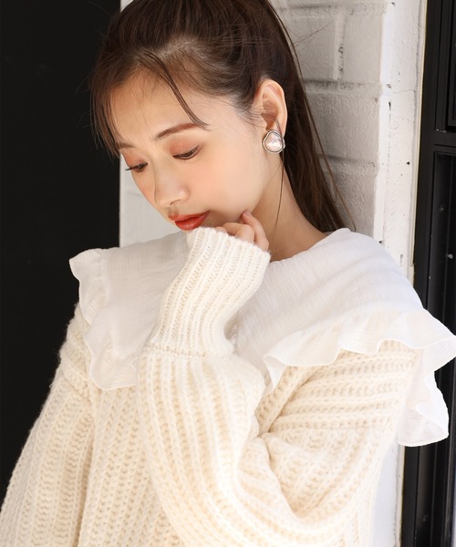 one after another NICE CLAUP（ワンアフターアナザーナイスクラップ）の「襟付きブラウス（シャツ/ブラウス・レディース・ブラック/オフホワイト/ミント・FREE）」の7枚目の写真