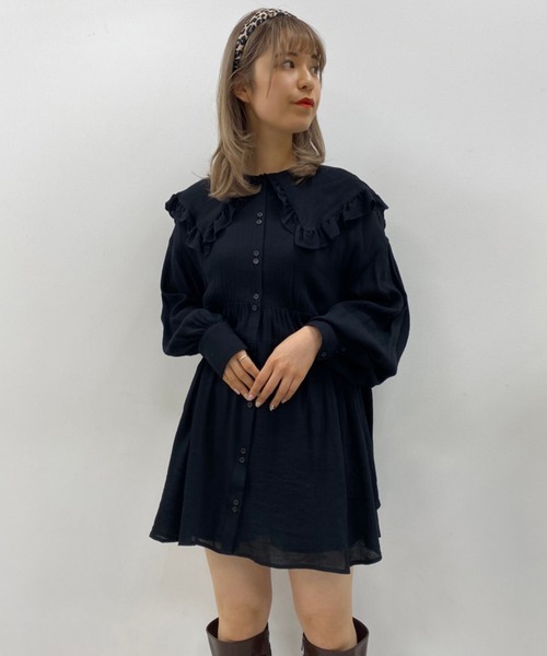 one after another NICE CLAUP（ワンアフターアナザーナイスクラップ）の「襟付きブラウス（シャツ/ブラウス・レディース・ブラック/オフホワイト/ミント・FREE）」の14枚目の写真