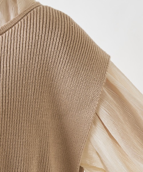 Chico（チコ）の「サイドリボンニットベスト付きプリーツロングワンピース（ワンピース・レディース・アイボリー/ミント/ホワイト・FREE）」の16枚目の写真