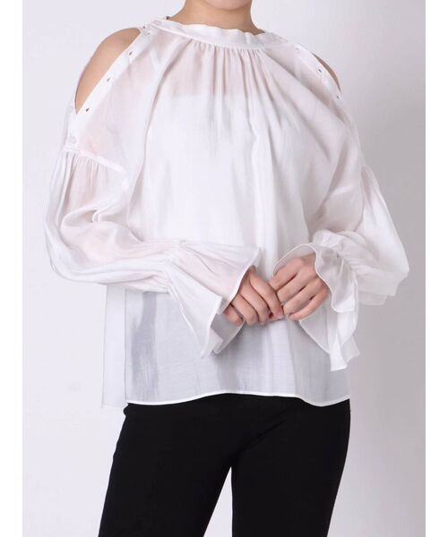 MERCURYDUO（マーキュリーデュオ）の「2WAYオープンショルダーブラウス（シャツ/ブラウス・レディース・オフホワイト/ピンク/ベージュ・FREE）」の22枚目の写真