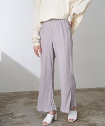 フレアシルエットスリットプリーツパンツ