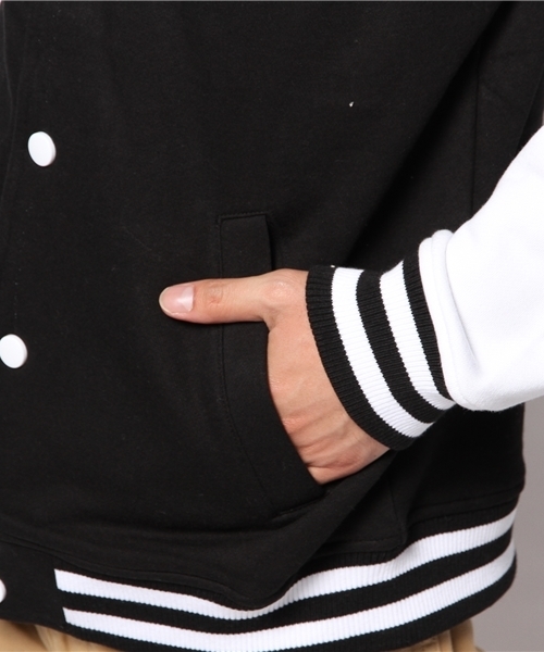 GIORDANO（ジョルダーノ）の「[GIORDANO]ポンチワッペンスタジャン（スタジャン・メンズ・ブラック/レッド・LARGE/MEDIUM）」の9枚目の写真