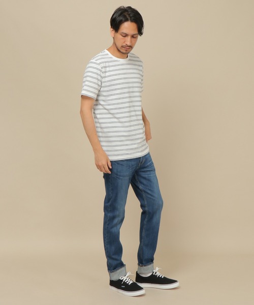 IKKA LOUNGE（イッカラウンジ）の「ミラノリブボーダークールネックT（Tシャツ/カットソー・メンズ・ホワイト/ネイビー/ブラウン・M/S/L/XL）」の6枚目の写真