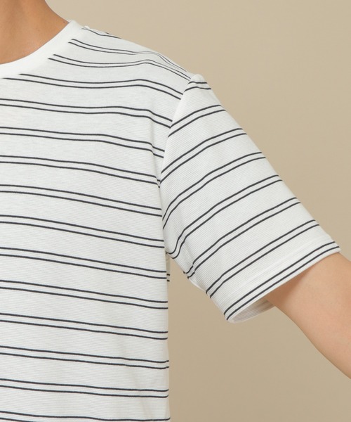 IKKA LOUNGE（イッカラウンジ）の「ミラノリブボーダークールネックT（Tシャツ/カットソー・メンズ・ホワイト/ネイビー/ブラウン・M/S/L/XL）」の11枚目の写真