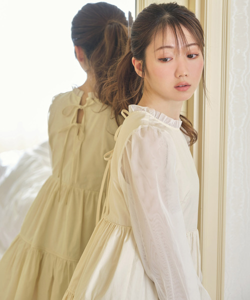 ワンピース　チュニック／TO BE CHIC  袖シースルー レティカ Retica パーティードレス シースルー 七分袖 花柄 刺繍 セットアップ ロングドレス 大きいサイズ 結婚式 ドレス 20代 30代  40代 （グレー） -ファッション通販 FASHION WALKER