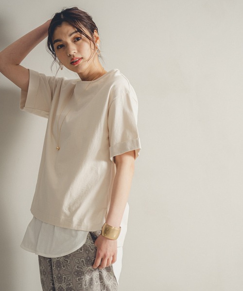 GLOBAL WORK(グローバルワーク)の「USAコットンBIGT半袖/937090(Tシャツ/カットソー・レディース・グリーン系その他/パープル系その他2/サックスブルー/その他/ホワイト系その他2/ホワイト/グレイッシュベージュ/ライトベージュ/ブラック/ホワイト系その他/ブラック系その他/オレンジ/イエロー系その他3/グレー系その他・MEDIUM/LARGE/SMALL)」の3枚目の写真