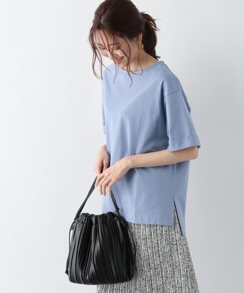 GLOBAL WORK(グローバルワーク)の「USAコットンBIGT半袖/937090(Tシャツ/カットソー・レディース・グリーン系その他/パープル系その他2/サックスブルー/その他/ホワイト系その他2/ホワイト/グレイッシュベージュ/ライトベージュ/ブラック/ホワイト系その他/ブラック系その他/オレンジ/イエロー系その他3/グレー系その他・MEDIUM/LARGE/SMALL)」の11枚目の写真