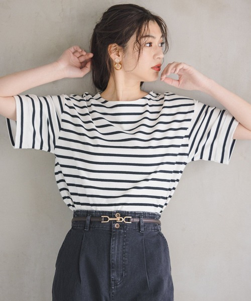 GLOBAL WORK(グローバルワーク)の「USAコットンBIGT半袖/937090(Tシャツ/カットソー・レディース・グリーン系その他/パープル系その他2/サックスブルー/その他/ホワイト系その他2/ホワイト/グレイッシュベージュ/ライトベージュ/ブラック/ホワイト系その他/ブラック系その他/オレンジ/イエロー系その他3/グレー系その他・MEDIUM/LARGE/SMALL)」の14枚目の写真