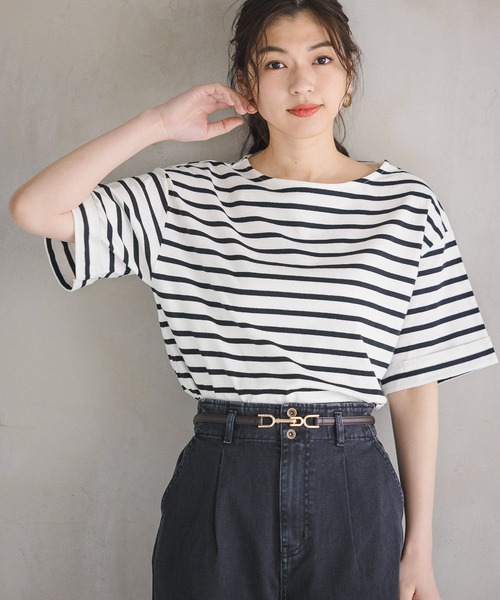 GLOBAL WORK(グローバルワーク)の「USAコットンBIGT半袖/937090(Tシャツ/カットソー・レディース・グリーン系その他/パープル系その他2/サックスブルー/その他/ホワイト系その他2/ホワイト/グレイッシュベージュ/ライトベージュ/ブラック/ホワイト系その他/ブラック系その他/オレンジ/イエロー系その他3/グレー系その他・MEDIUM/LARGE/SMALL)」の17枚目の写真