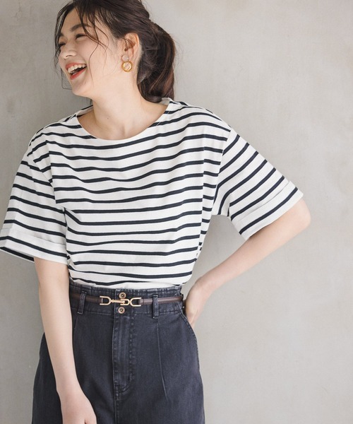 GLOBAL WORK(グローバルワーク)の「USAコットンBIGT半袖/937090(Tシャツ/カットソー・レディース・グリーン系その他/パープル系その他2/サックスブルー/その他/ホワイト系その他2/ホワイト/グレイッシュベージュ/ライトベージュ/ブラック/ホワイト系その他/ブラック系その他/オレンジ/イエロー系その他3/グレー系その他・MEDIUM/LARGE/SMALL)」の18枚目の写真