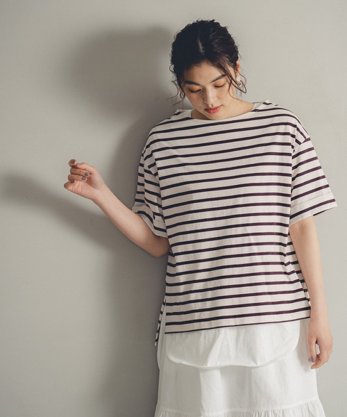 GLOBAL WORK(グローバルワーク)の「USAコットンBIGT半袖/937090(Tシャツ/カットソー・レディース・グリーン系その他/パープル系その他2/サックスブルー/その他/ホワイト系その他2/ホワイト/グレイッシュベージュ/ライトベージュ/ブラック/ホワイト系その他/ブラック系その他/オレンジ/イエロー系その他3/グレー系その他・MEDIUM/LARGE/SMALL)」の22枚目の写真