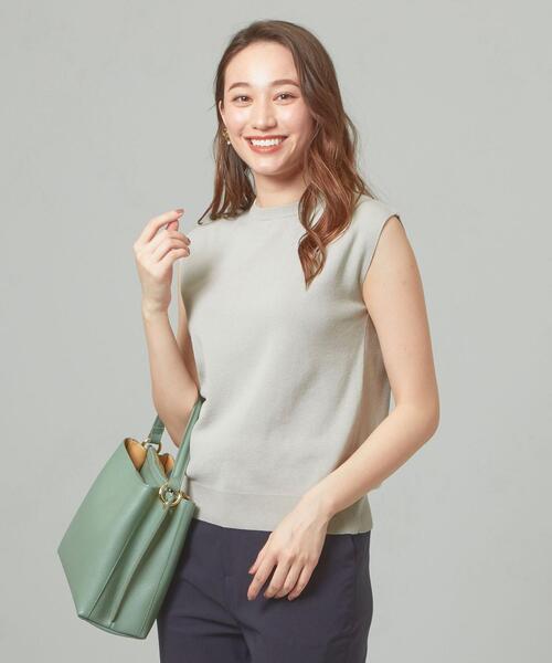 closet story（クローゼットストーリー）の「＜closet story＞□テンジク ノースリーブ ニット -手洗い可能-（ニット/セーター・レディース・ホワイト/ライトグレー/ダークブラウン/ダークグレー・FREE）」の3枚目の写真