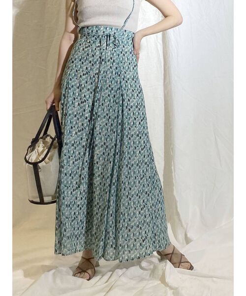 MERCURYDUO(マーキュリーデュオ)の「ジオメトリックハイウエストタックパンツ(その他パンツ・レディース・オレンジ/グリーン・FREE)」の19枚目の写真