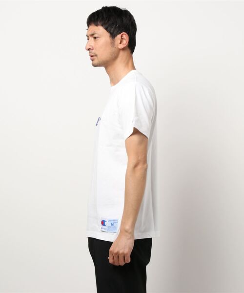 Champion(チャンピオン)の「【Champion/チャンピオン】マルチカラーロゴ入り刺繍Tシャツ コットン100% 自然な風合い 刺繍ロゴ ジョックタグ(Tシャツ/カットソー・メンズ・ネイビー/ホワイト/ブラック/杢グレー・X-LARGE/SMALL/MEDIUM/LARGE)」の6枚目の写真