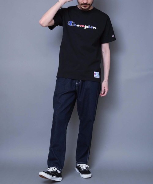 Champion(チャンピオン)の「【Champion/チャンピオン】マルチカラーロゴ入り刺繍Tシャツ コットン100% 自然な風合い 刺繍ロゴ ジョックタグ(Tシャツ/カットソー・メンズ・ネイビー/ホワイト/ブラック/杢グレー・X-LARGE/SMALL/MEDIUM/LARGE)」の12枚目の写真