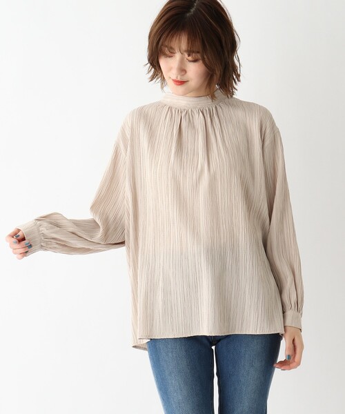 THE SHOP TK （ザ ショップ ティーケー ）の「◆ワッシャー2wayハイネックブラウス（シャツ/ブラウス・レディース・チャコールグレー/パープル/ライトベージュ・12/13）」の11枚目の写真