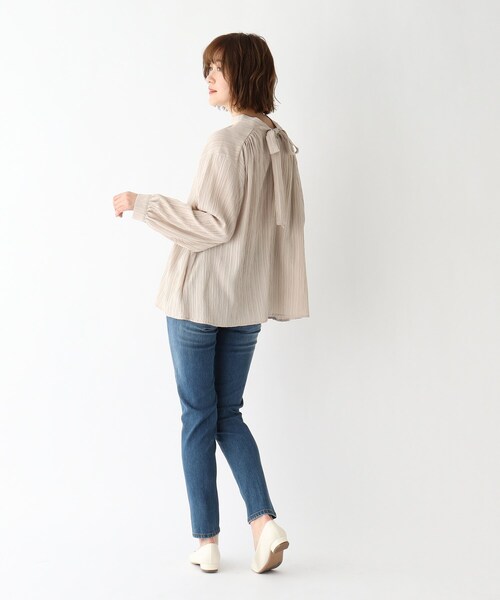 THE SHOP TK （ザ ショップ ティーケー ）の「◆ワッシャー2wayハイネックブラウス（シャツ/ブラウス・レディース・チャコールグレー/パープル/ライトベージュ・12/13）」の8枚目の写真