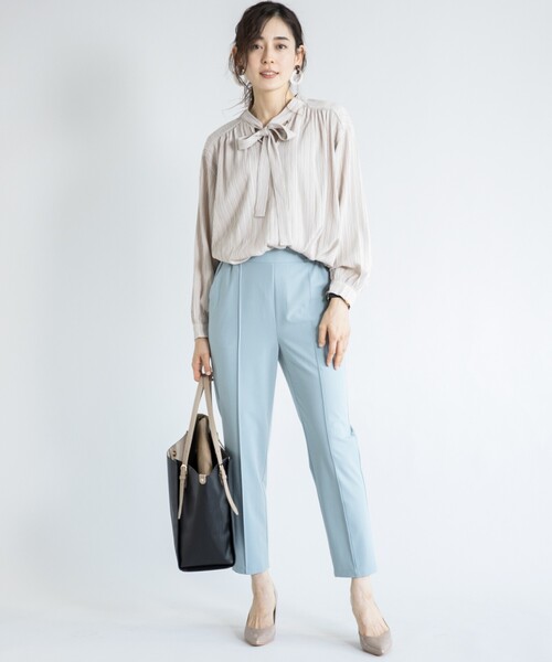 THE SHOP TK （ザ ショップ ティーケー ）の「◆ワッシャー2wayハイネックブラウス（シャツ/ブラウス・レディース・チャコールグレー/パープル/ライトベージュ・12/13）」の4枚目の写真