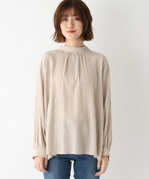 THE SHOP TK （ザ ショップ ティーケー ）の「◆ワッシャー2wayハイネックブラウス（シャツ/ブラウス・レディース・チャコールグレー/パープル/ライトベージュ・12/13）」の5枚目の写真