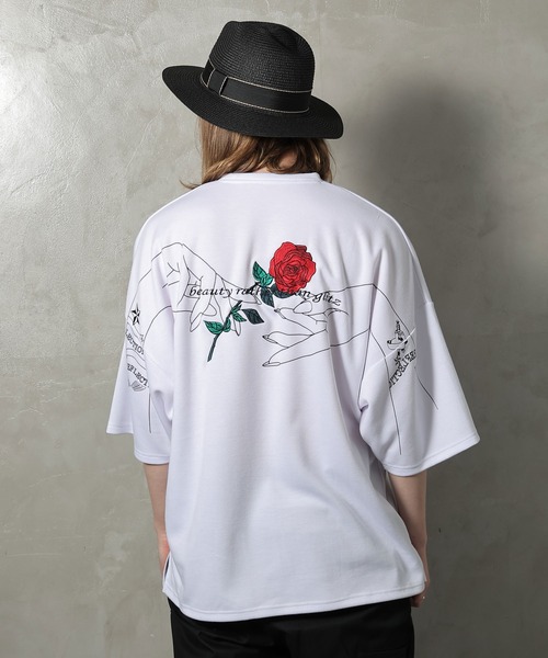 JACKROSE(ジャックローズ)の「JE-アートローズ・SSTEE(Tシャツ/カットソー・メンズ・ホワイト/ホワイト系その他2/ブラック/ブラック系その他2/ベージュ/ピンク・M/L)」の3枚目の写真