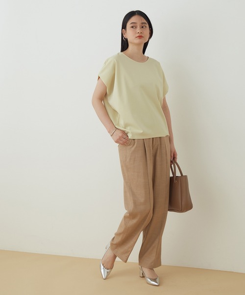 ADAM ET ROPE'(アダムエロペ)の「【アウトレット店舗・WEB限定】TCポンチフレンチスリーブTEE(Tシャツ/カットソー・レディース・ブラック/ホワイト/クリーム/ブラウン/グリーン・FREE)」の14枚目の写真