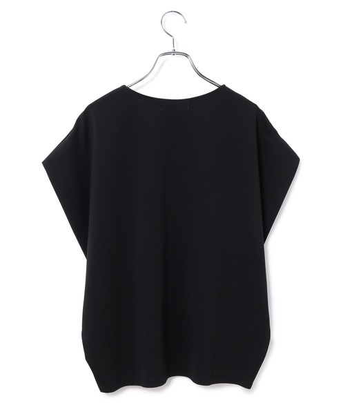 ADAM ET ROPE'(アダムエロペ)の「【アウトレット店舗・WEB限定】TCポンチフレンチスリーブTEE(Tシャツ/カットソー・レディース・ブラック/ホワイト/クリーム/ブラウン/グリーン・FREE)」の6枚目の写真