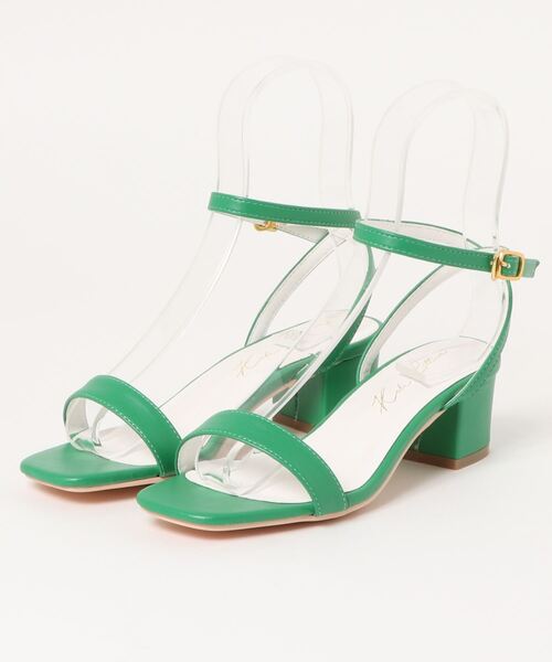 KOBE LETTUCE（コウベレタス）の「アンクルベルトチャンキーヒールサンダル（サンダル・レディース・ブラック/グリーン/キャメル/ホワイト/ベージュ/ラベンダー・M/S/LL/L）」の18枚目の写真