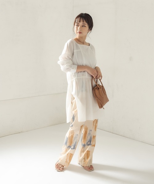 CAPRICIEUX LE'MAGE(カプリシューレマージュ)の「ペインテッドフレアパンツ(その他パンツ・レディース・ベージュ/ミント・38/36)」の18枚目の写真