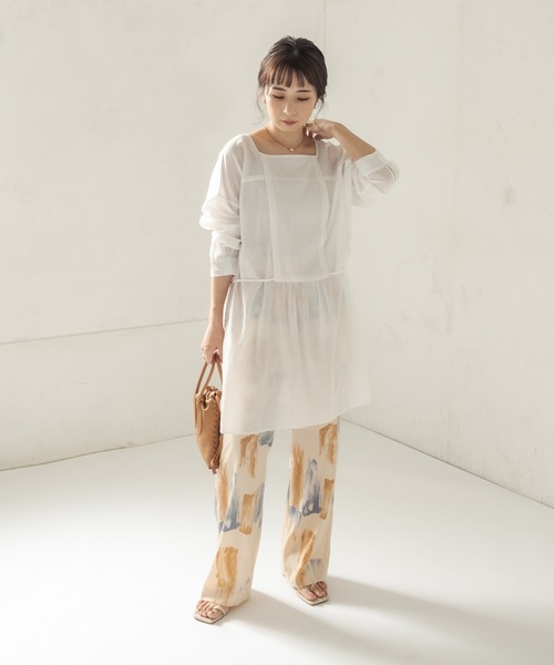 CAPRICIEUX LE'MAGE(カプリシューレマージュ)の「ペインテッドフレアパンツ(その他パンツ・レディース・ベージュ/ミント・38/36)」の19枚目の写真