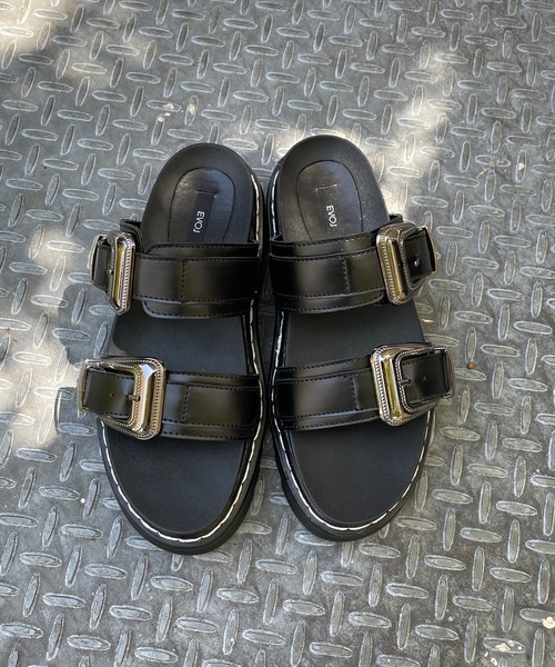 CAPRICIEUX LE'MAGE（カプリシューレマージュ）の「〈WEB限定〉厚底ウエスタンサンダル（サンダル・レディース・ブラック・SMALL/MEDIUM/LARGE）」の4枚目の写真