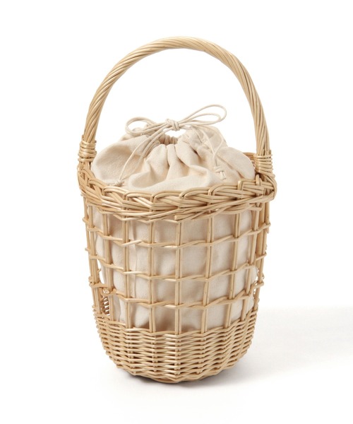 studio CLIP（スタディオクリップ）の「透かし柳カゴバッグ（かごバッグ・レディース・ナチュラル/ダークブラウン・FREE）」の2枚目の写真